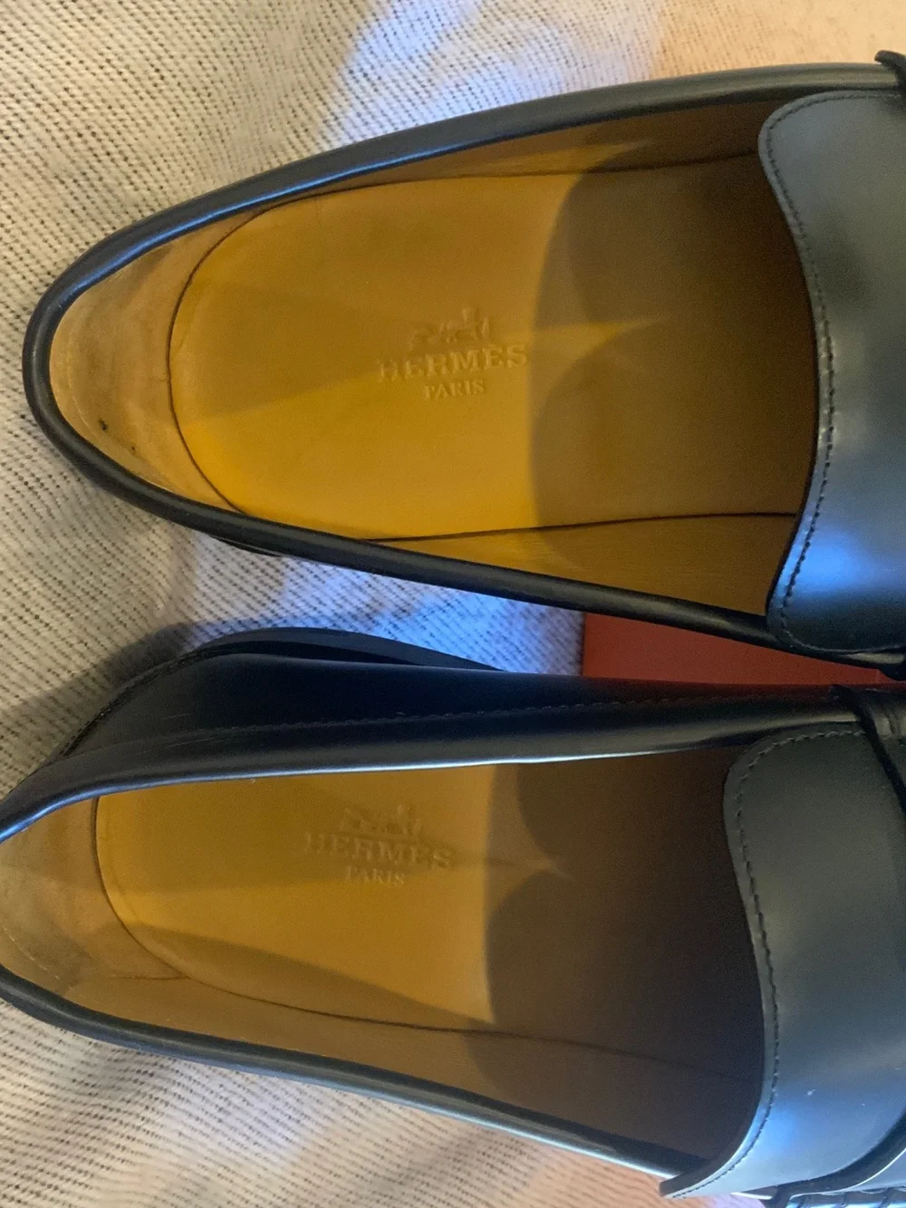 Hermes Black Leather Men's Luc Loafer
